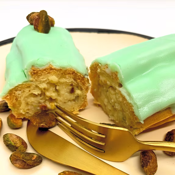 Eclairs French Cafe and Bakery pistachio eclair
